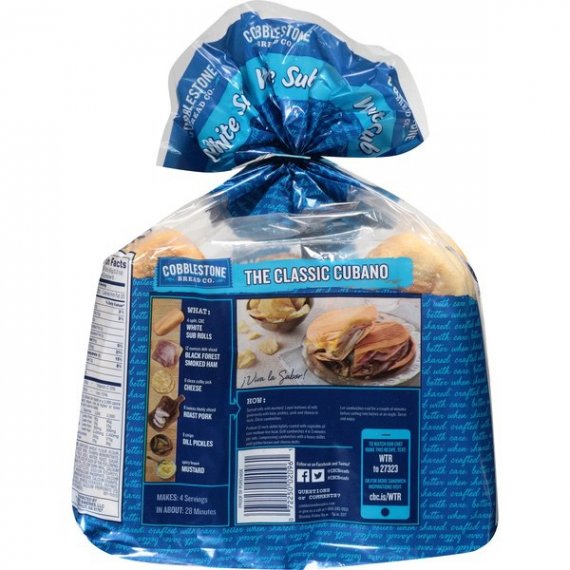 Cobblestone Bread Co.™ White Sub Rolls 6 ct Bag, 3 image
