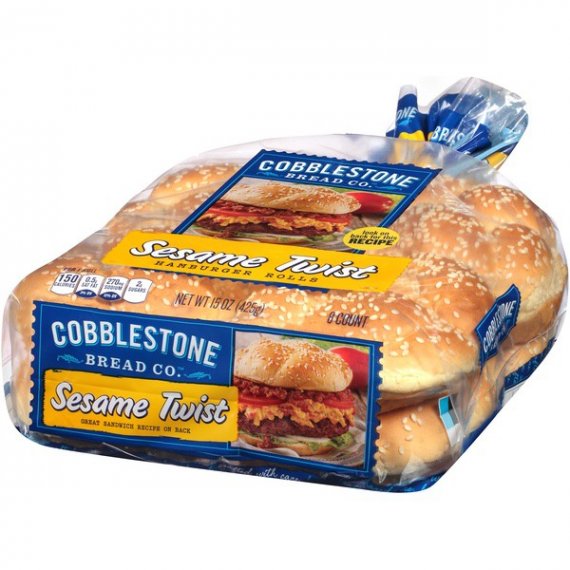 Cobblestone Bread Co.™ Sesame Twist Hamburger Rolls 15 oz. Bag, 6 image