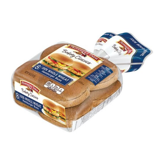Pepperidge Farm Bakery Classics 100% Whole Wheat Hamburger Buns, 14.5 oz. Bag, 8-pack, 3 image