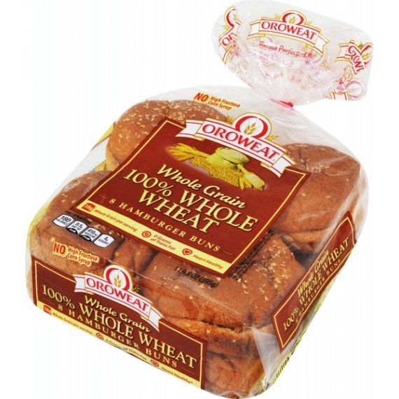Oroweat Whole Grains 100% Whole Wheat Hamburger Buns 8 count, 3 image