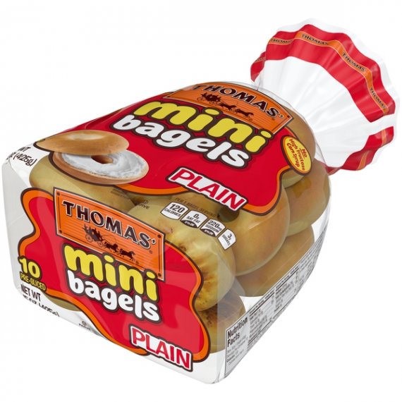 Thomas' Plain Mini Bagels, Great for Before or After School Snack, 10 count, 15 oz, 6 image