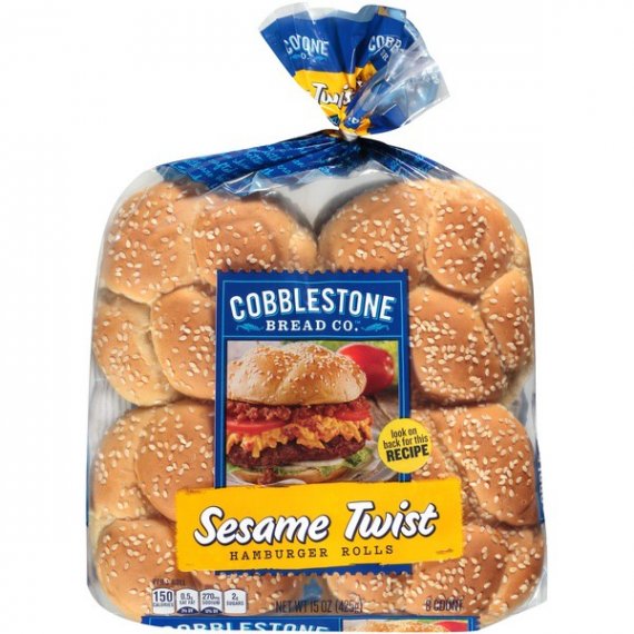 Cobblestone Bread Co.™ Sesame Twist Hamburger Rolls 15 oz. Bag